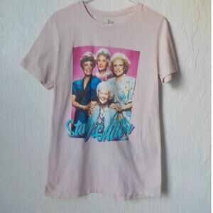 ABC Studio The Golden Girls Stay Golden Soft Pink Graphic T-Shirt Size Medium